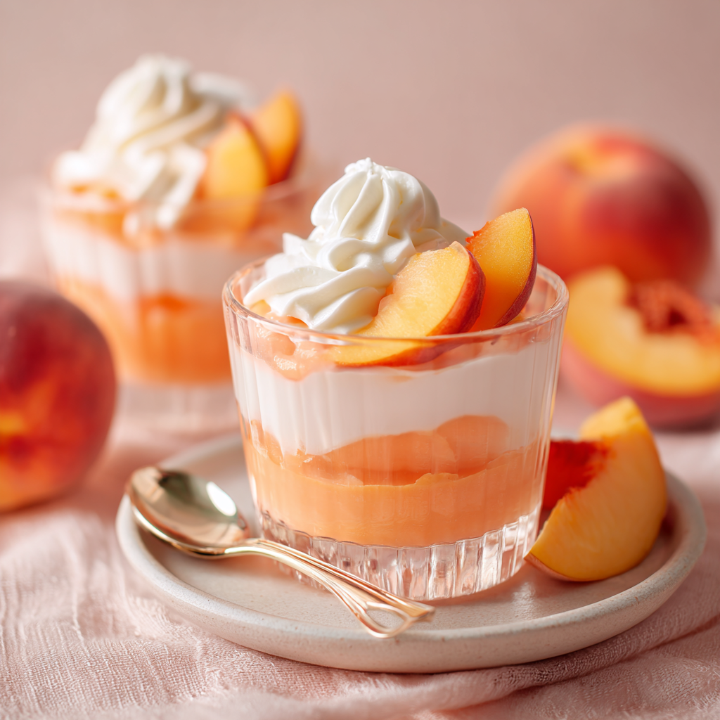 No-Bake Peach Cream Cups Recipe - Recipe Image