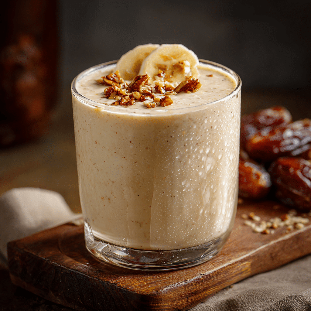 Creamy Date & Banana Milkshake Recipe - Recipe Image