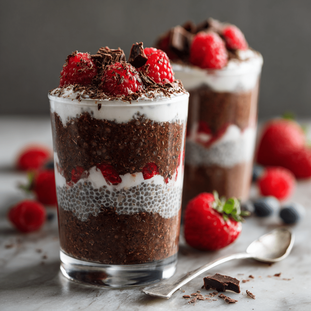 Chocolate Chia Pudding Parfaits Recipe - Recipe Image