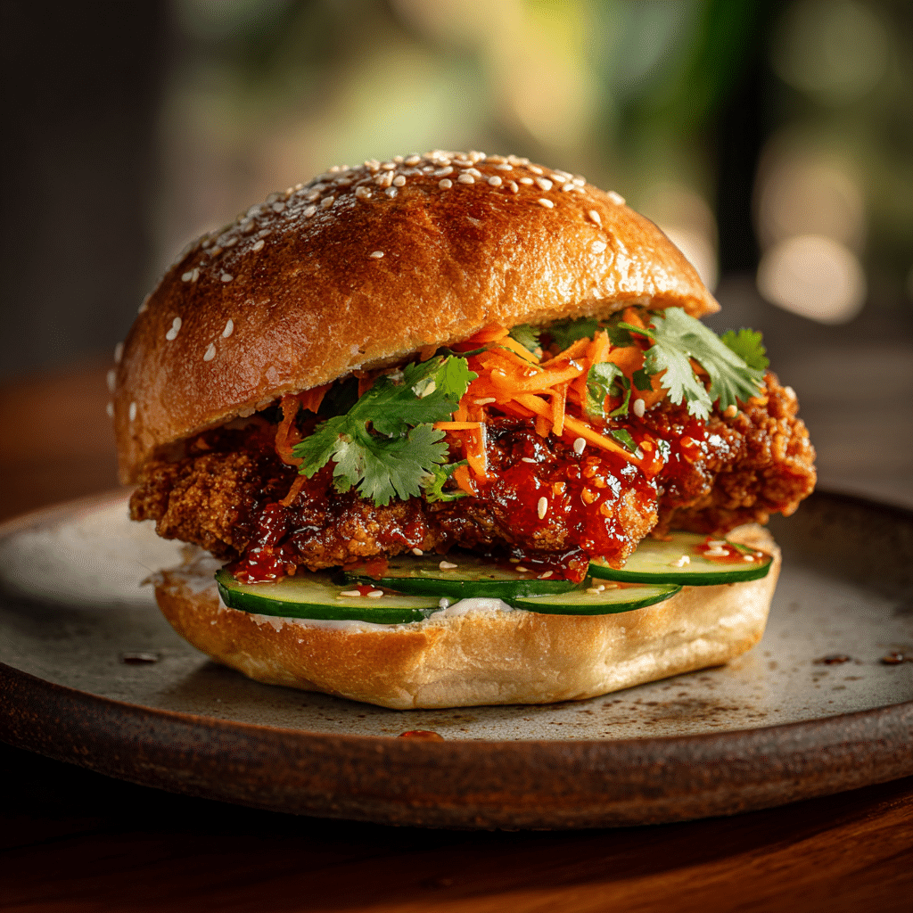 Thai Fried Chicken Sandwich Recipe - Recipe Image