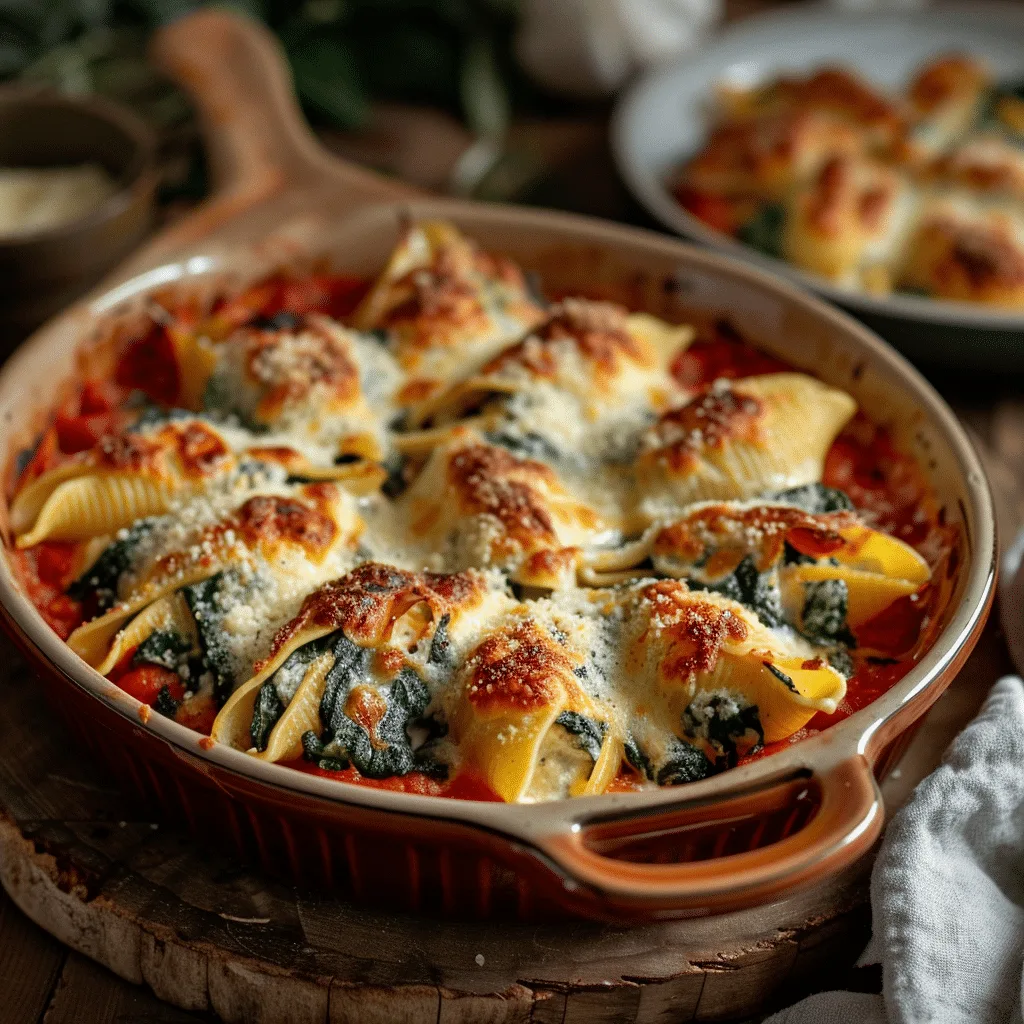 Spinach and Ricotta Stuffed Pasta Shells Recipe - Recipe Image