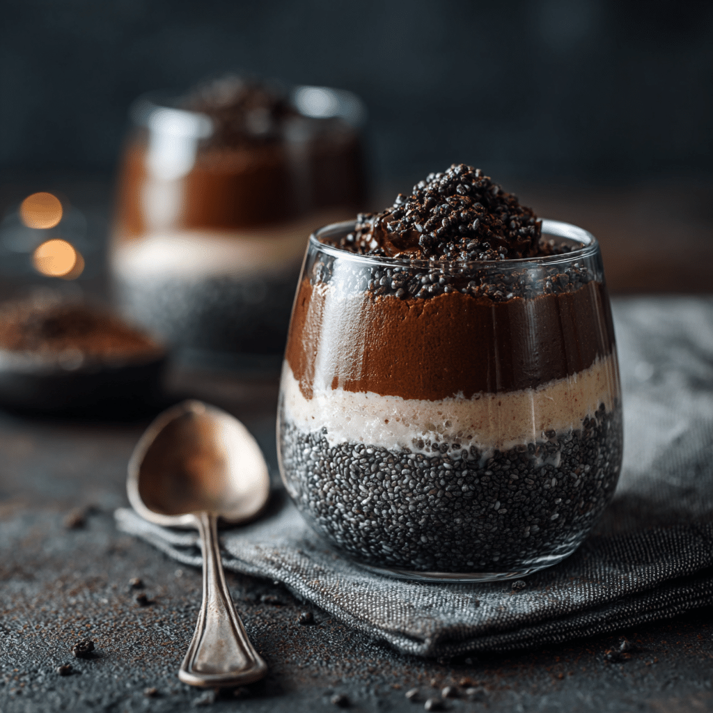 Chocolate Black Sesame Parfait: Elegant Contrast Recipe - Recipe Image