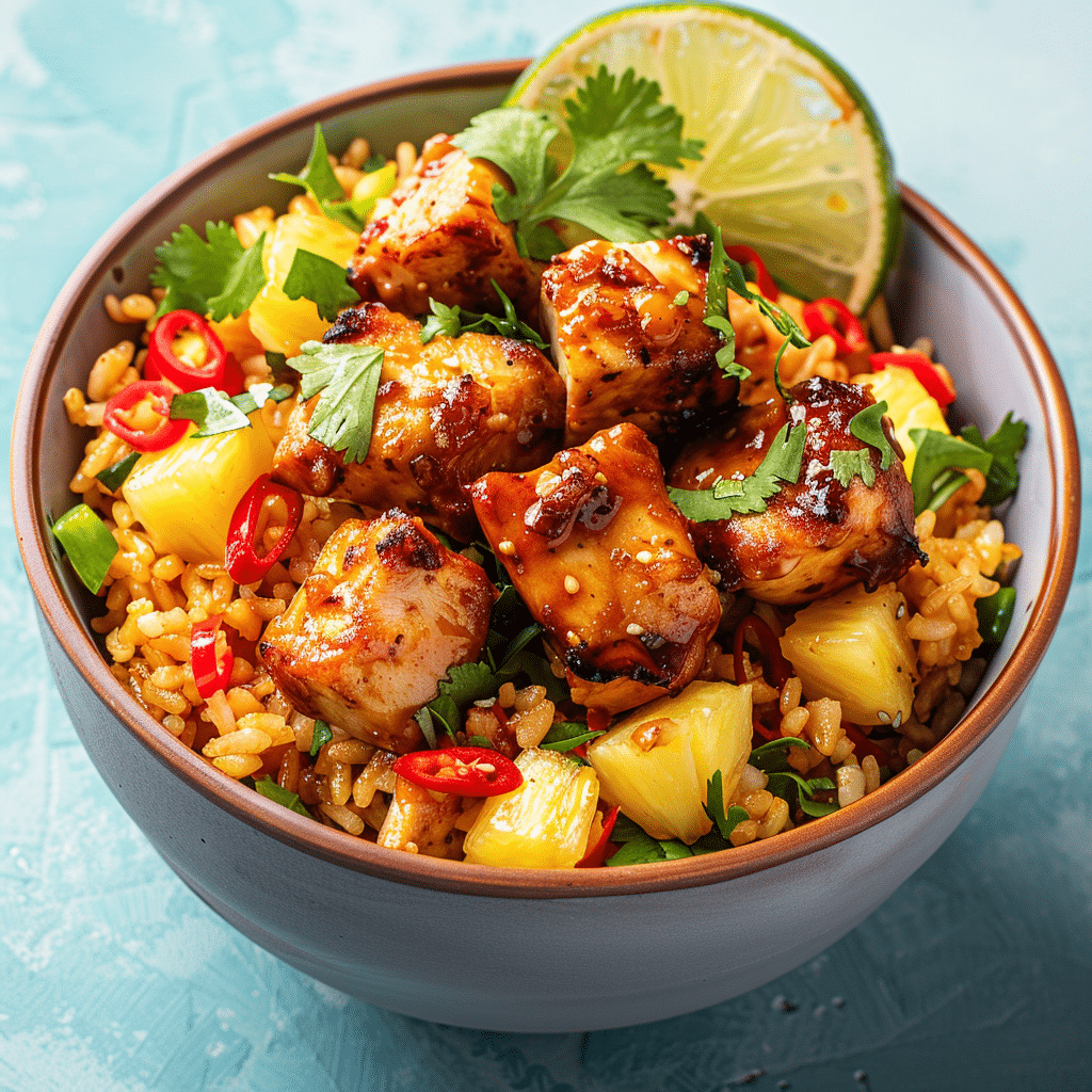 Sweet Chili Pineapple Rice with Chicken Recipe - Recipe Image