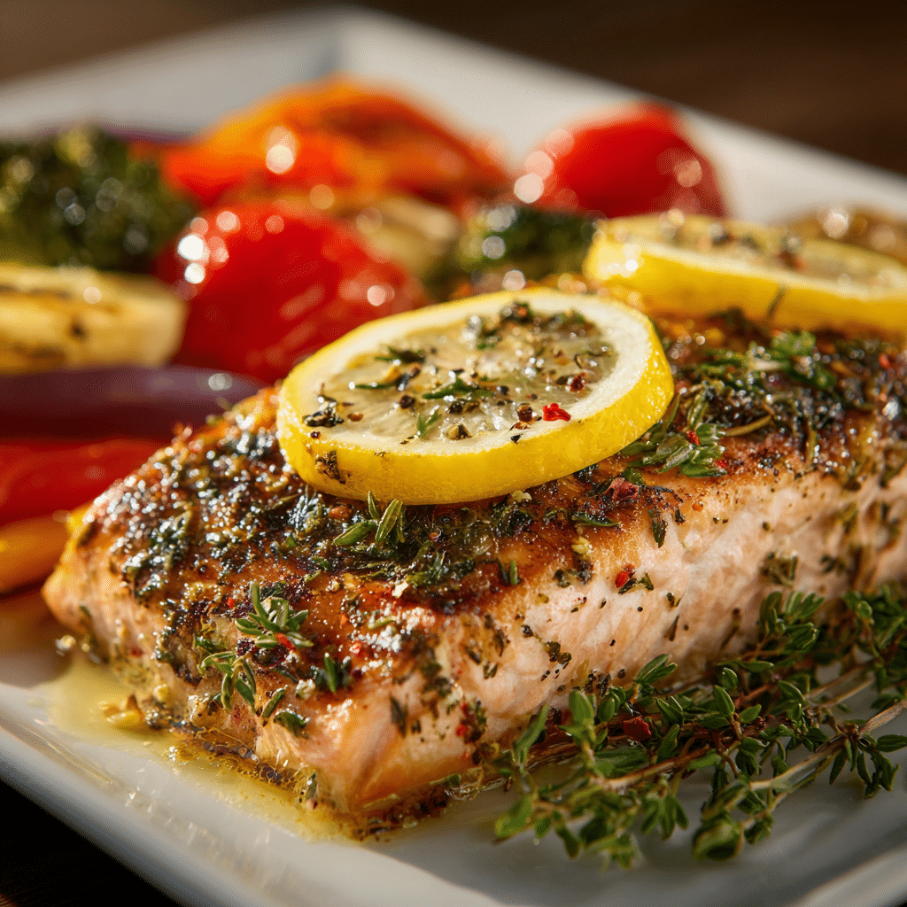 Lemon Herb Baked Salmon Recipe - Recipe Image
