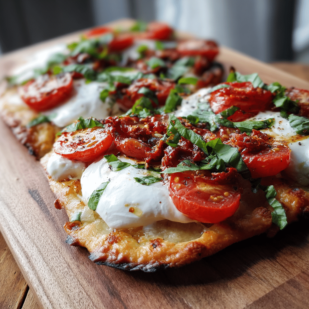 Burrata Margherita Flatbread Recipe - Recipe Image