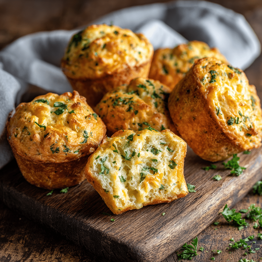 Cheesy Herb Savory Muffins Recipe - Recipe Image