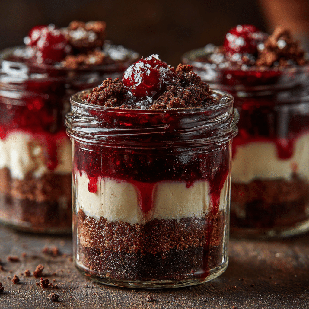 Chocolate Raspberry No-Bake Cake Jars Recipe - Recipe Image