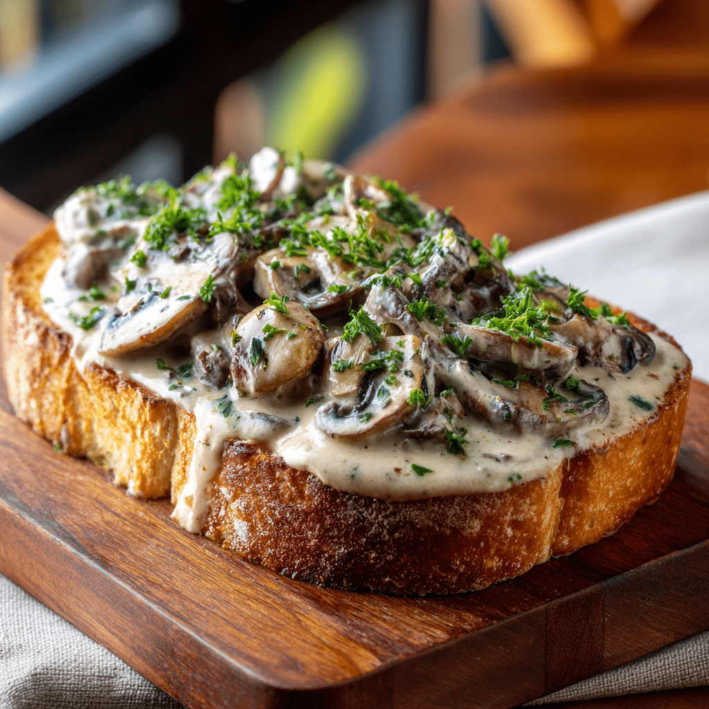 Creamy Mushroom Toast Recipe - Recipe Image