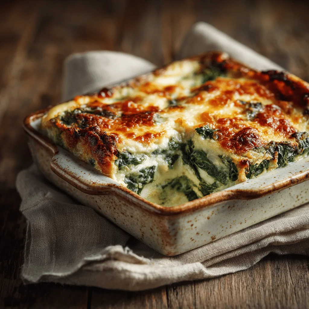 Baked Spinach & Cheese Casserole Recipe - Recipe Image