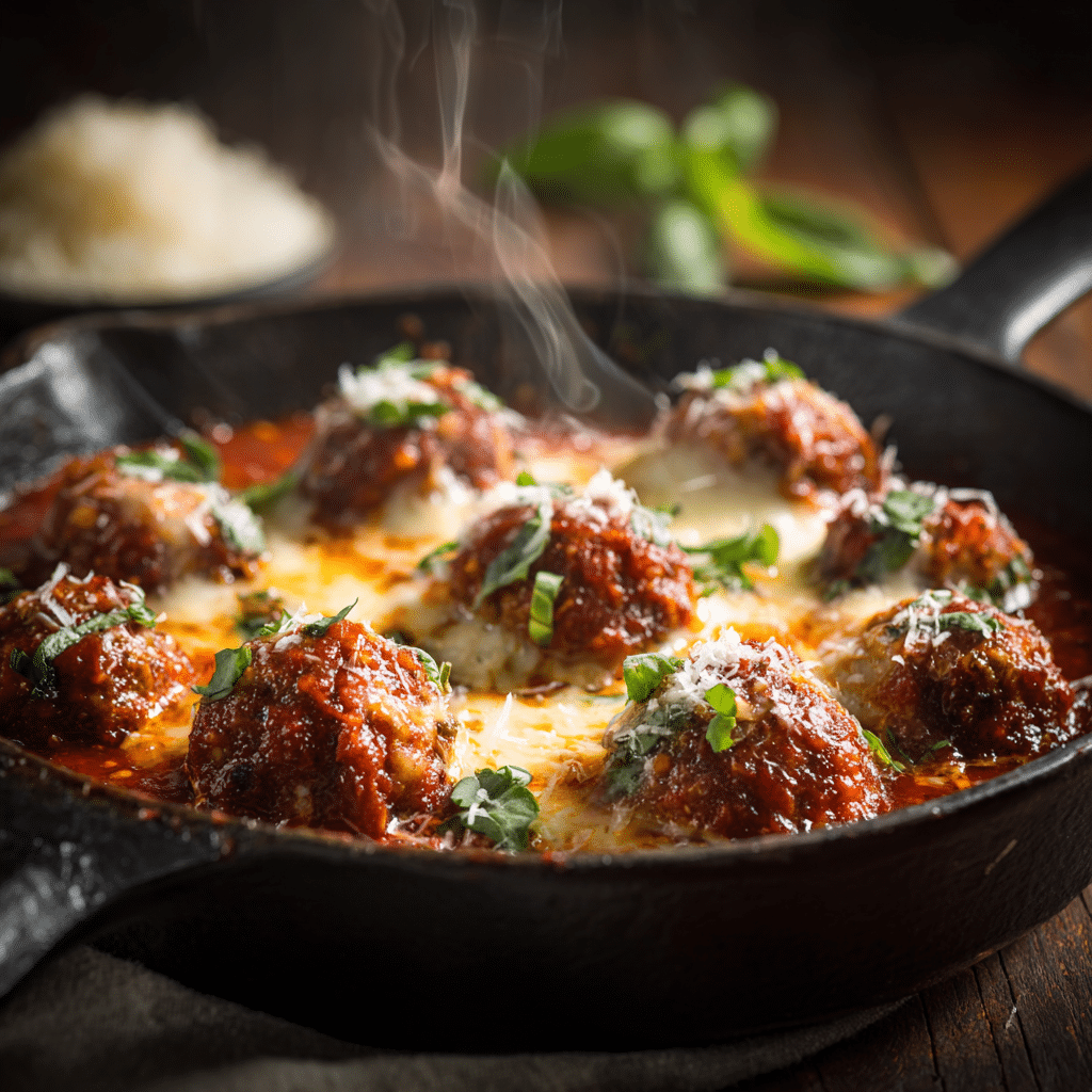 Baked Meatball Parmesan Recipe - Recipe Image