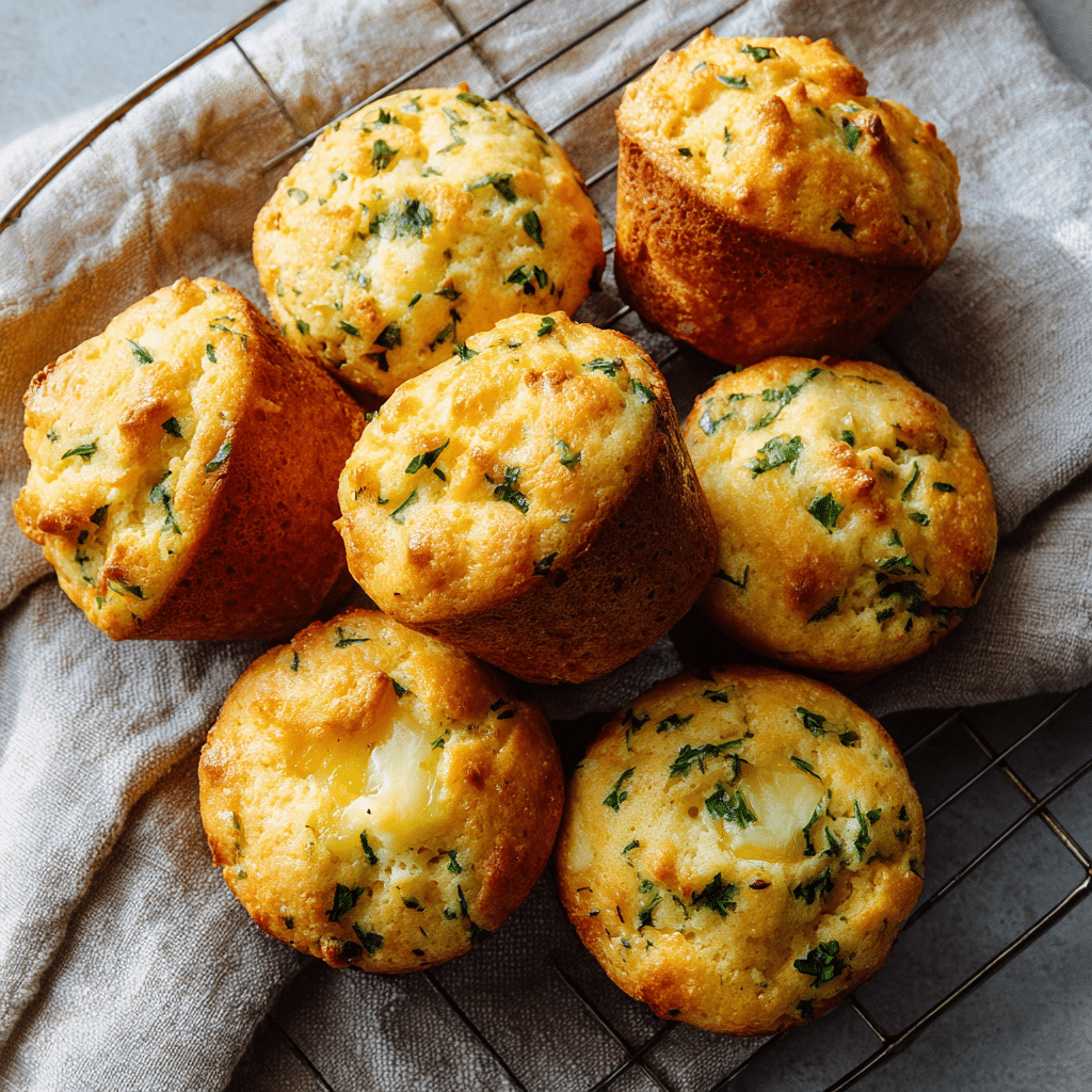 Cheesy Herb Savory Muffins Recipe - Recipe Image