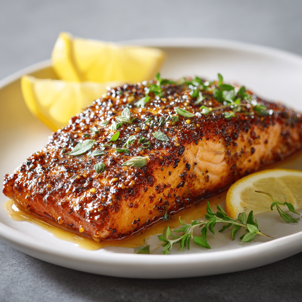 Honey Mustard Glazed Salmon Recipe - Recipe Image