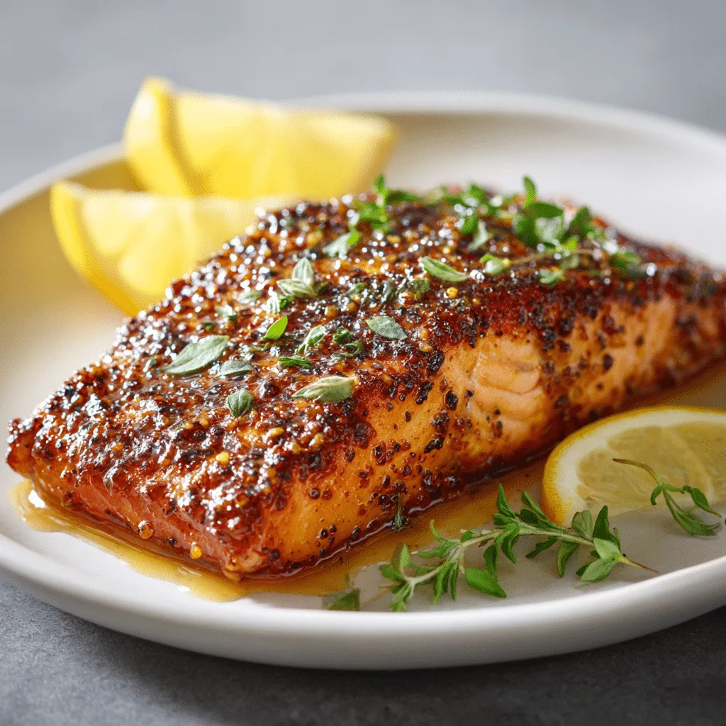 Honey Mustard Glazed Salmon Recipe - Recipe Image