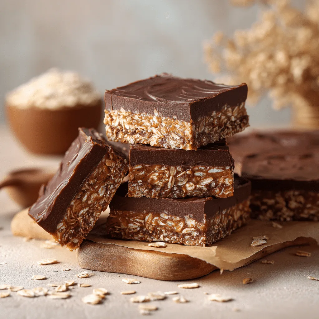 No-Bake Chocolate Oat Bars Recipe - Recipe Image