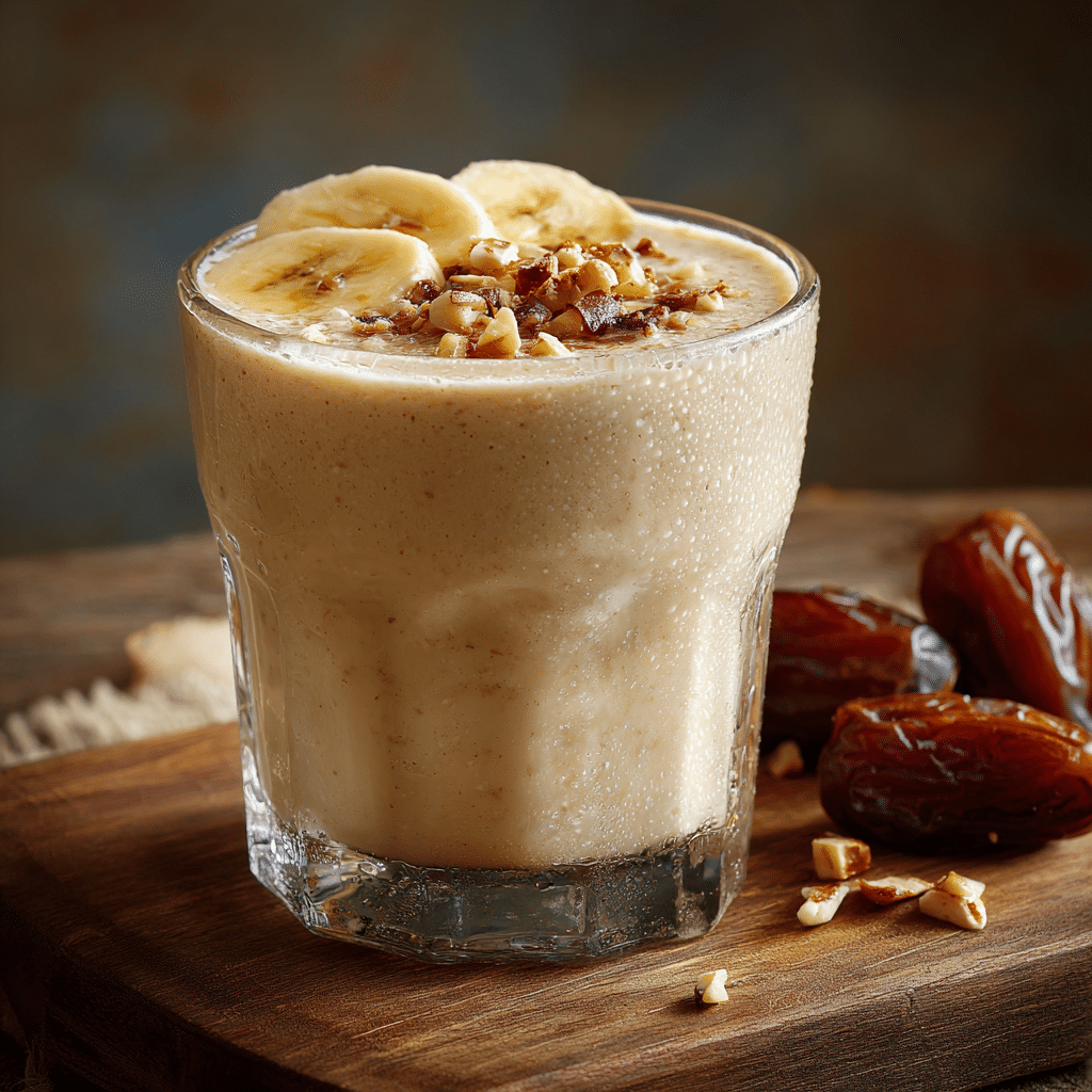 Creamy Date & Banana Milkshake Recipe - Recipe Image