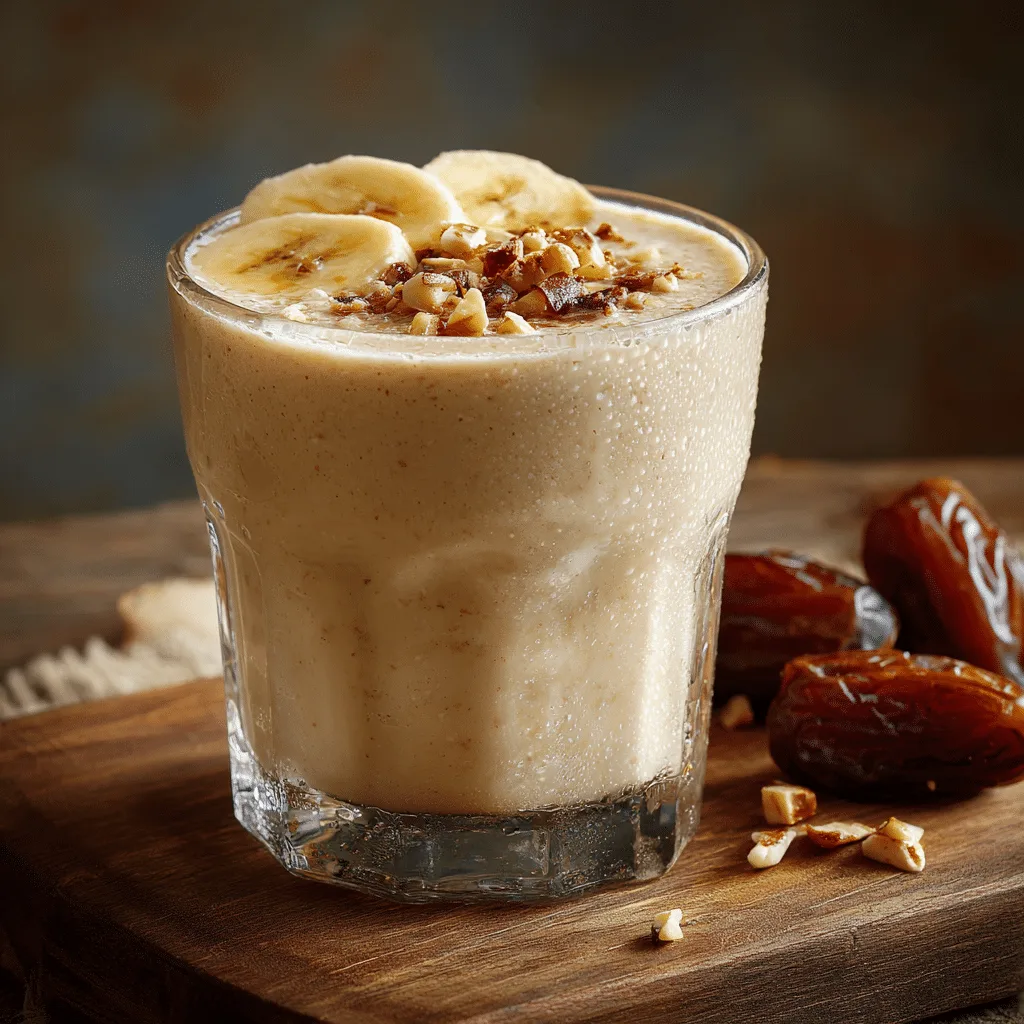 Creamy Date & Banana Milkshake Recipe - Recipe Image