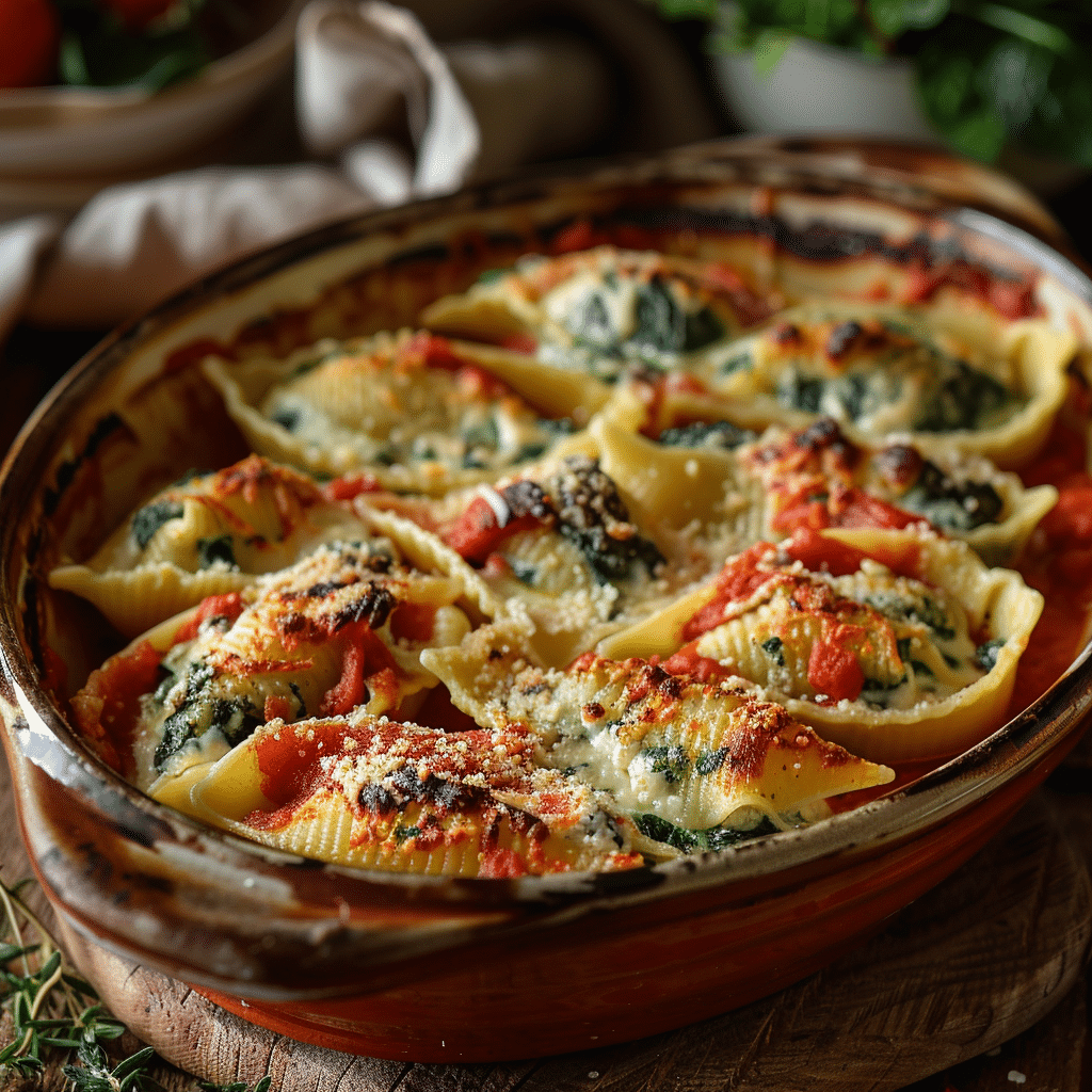 Spinach and Ricotta Stuffed Pasta Shells Recipe - Recipe Image