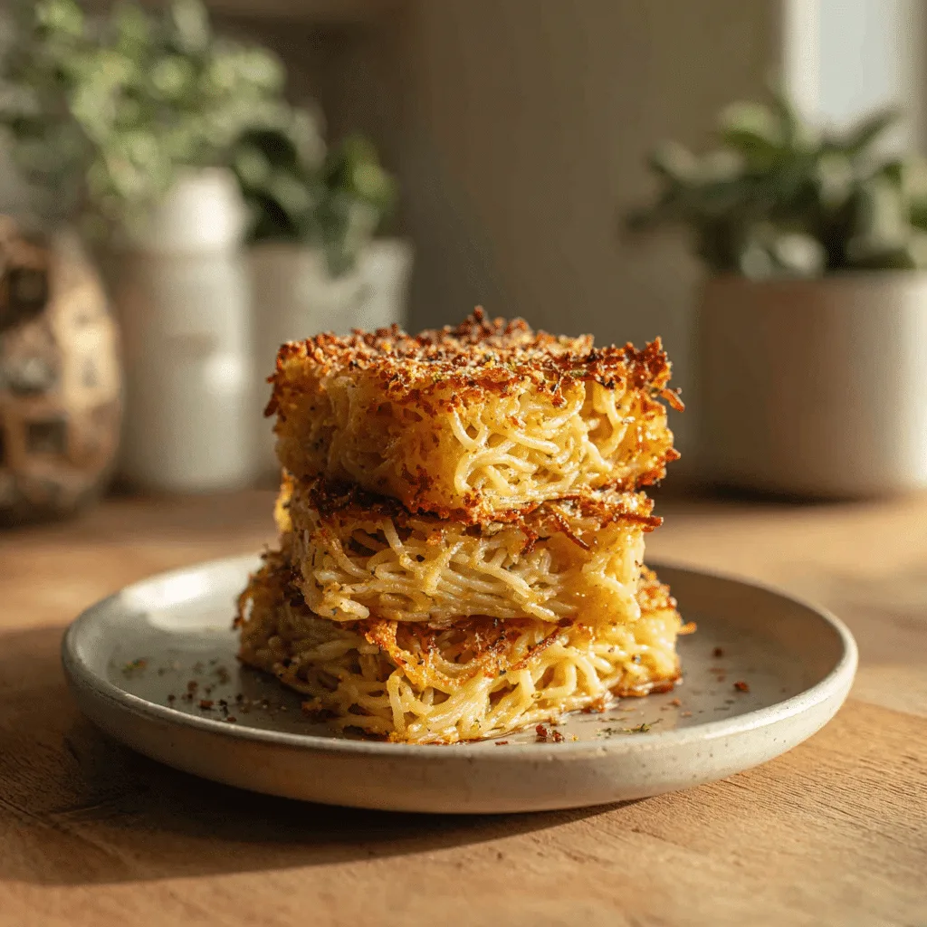 Crispy Spaghetti Squares Recipe