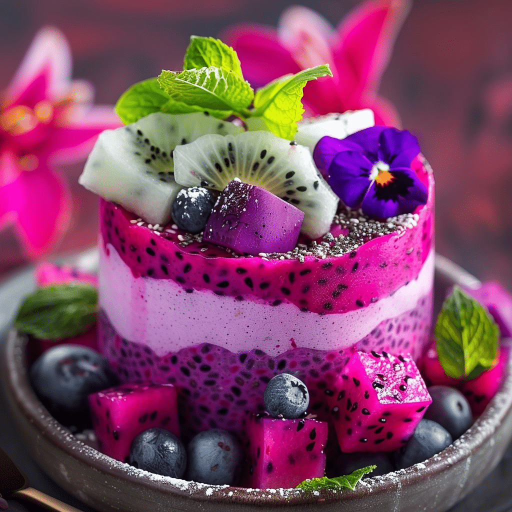 Dragon Fruit Chia Pudding: Vibrant Purple Bliss Recipe - Recipe Image