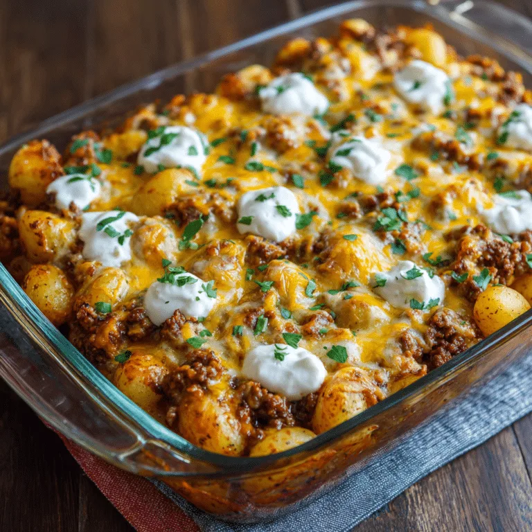 Cheesy Potato & Beef Casserole Recipe