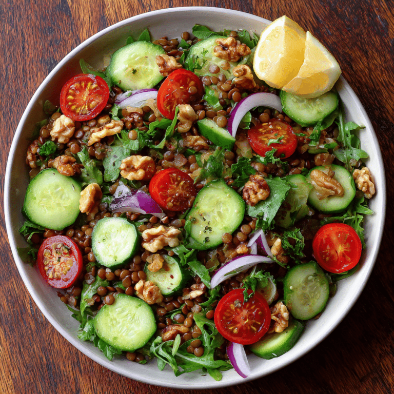 Mediterranean Lentil & Walnut Salad Recipe