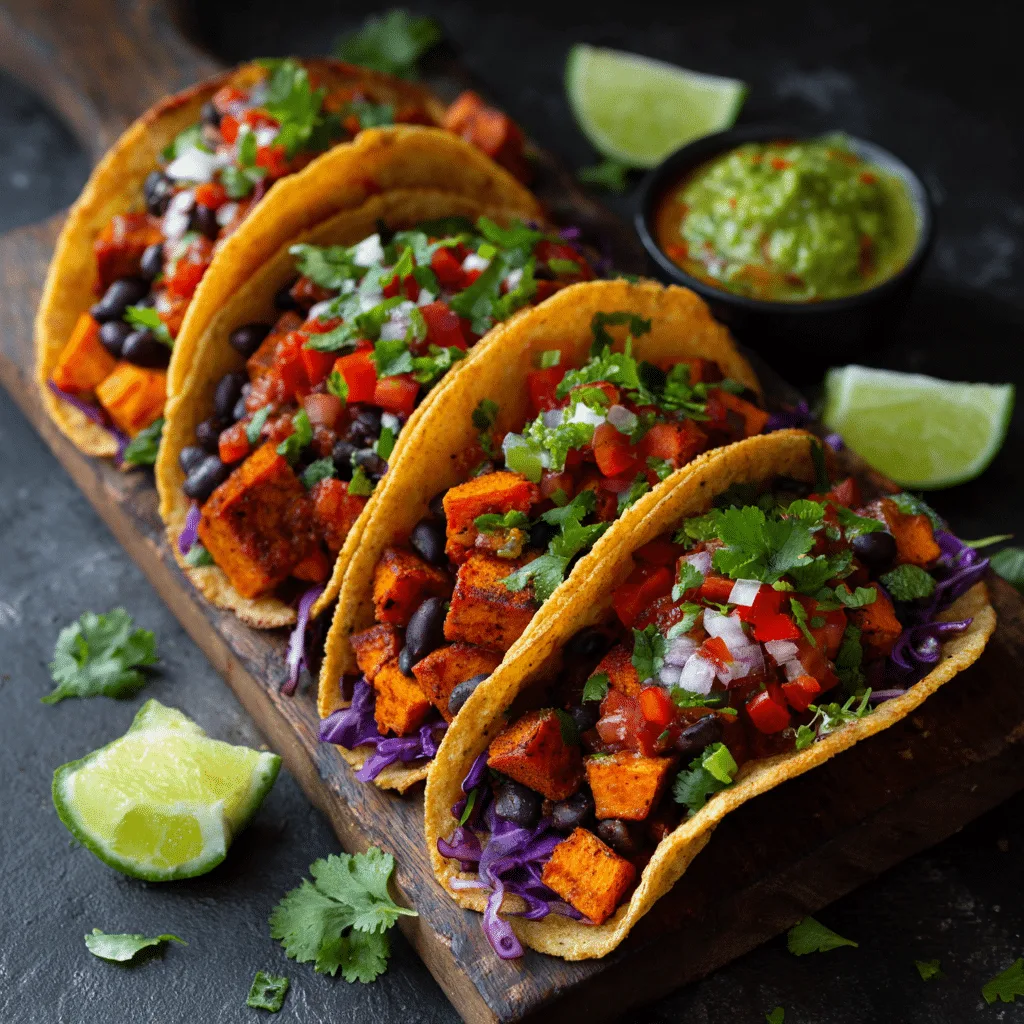 Vegan Sweet Potato & Black Bean Tacos Recipe