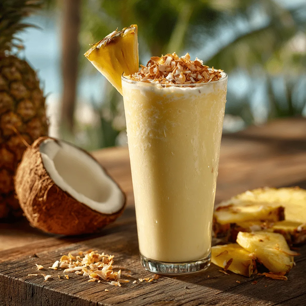 Pineapple Coconut Smoothie Recipe - Recipe Image