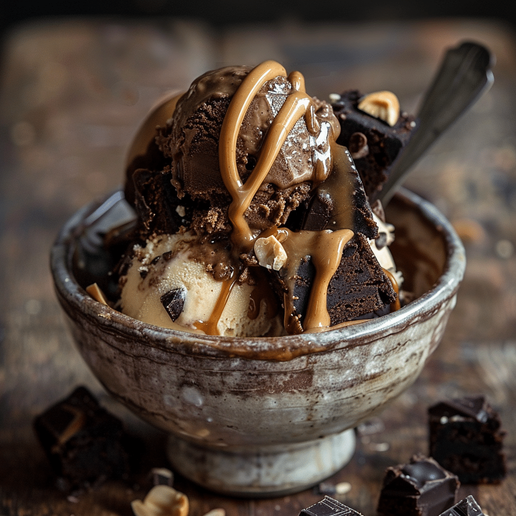 Brownie Peanut Butter Ice Cream Recipe