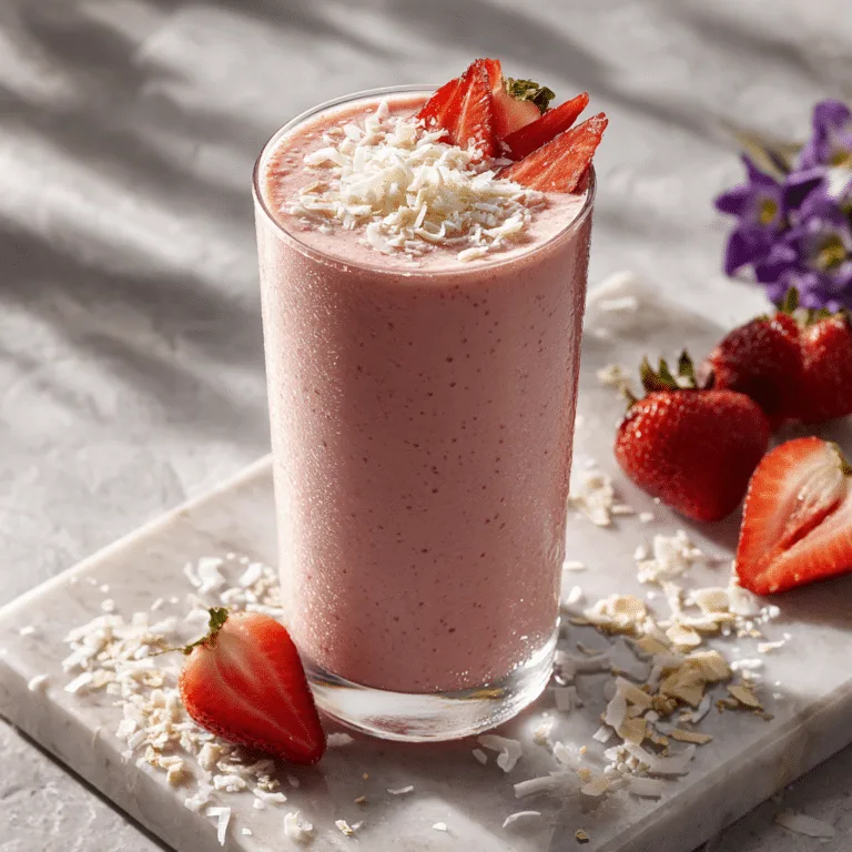 Pink Strawberry Coconut Smoothie Recipe