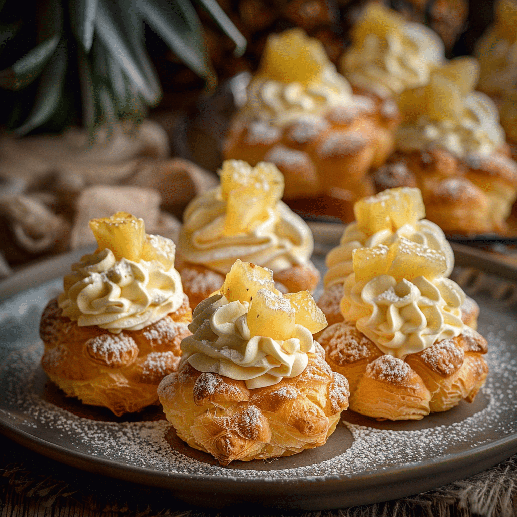 Pineapple Cream Puffs Recipe - Recipe Image