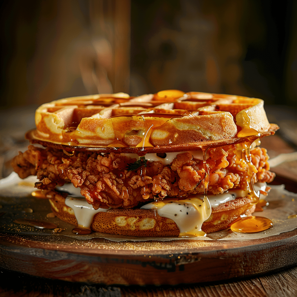 Savory Waffle Sandwich Recipe - Recipe Image
