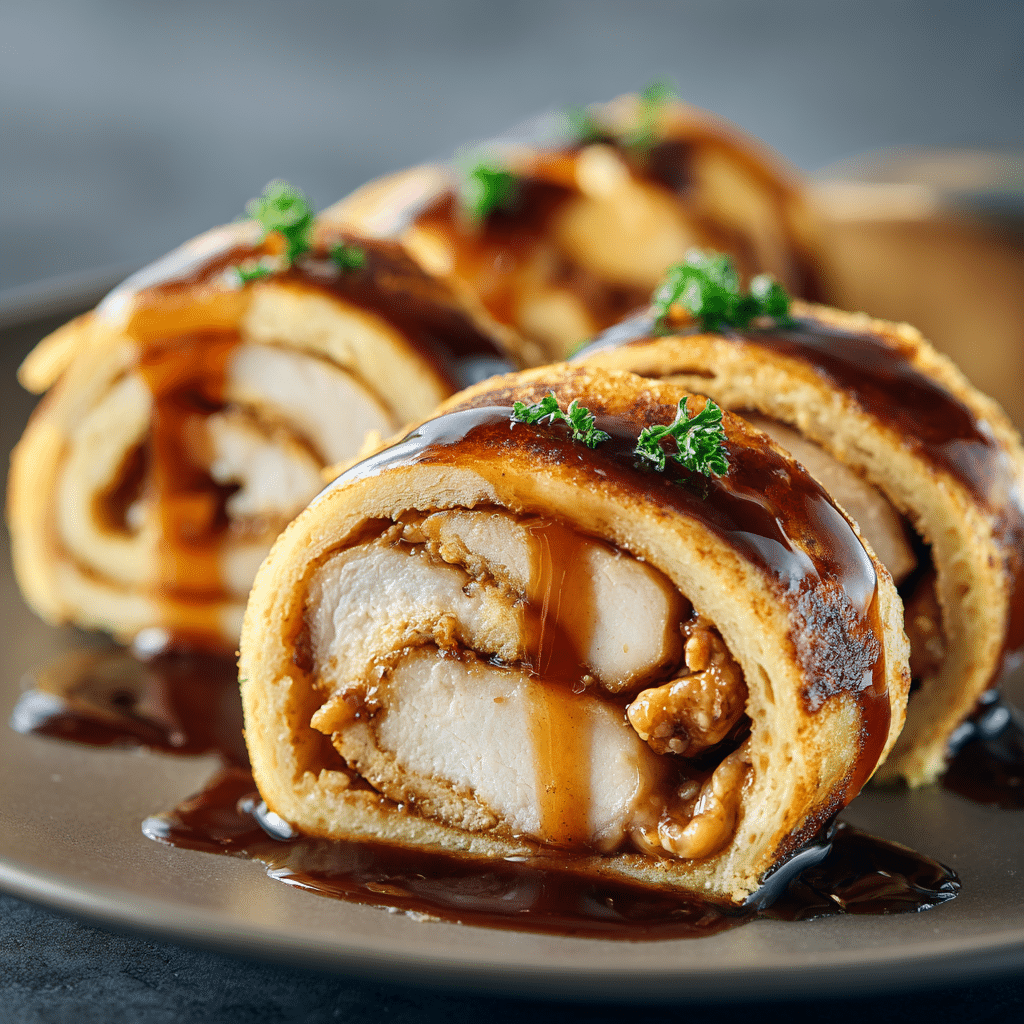 Sweet & Spicy Chicken Pancake Rolls Recipe