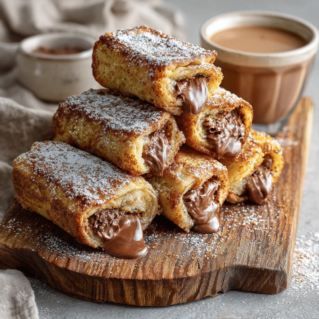 Nutella Cream French Toast Rolls Recipe