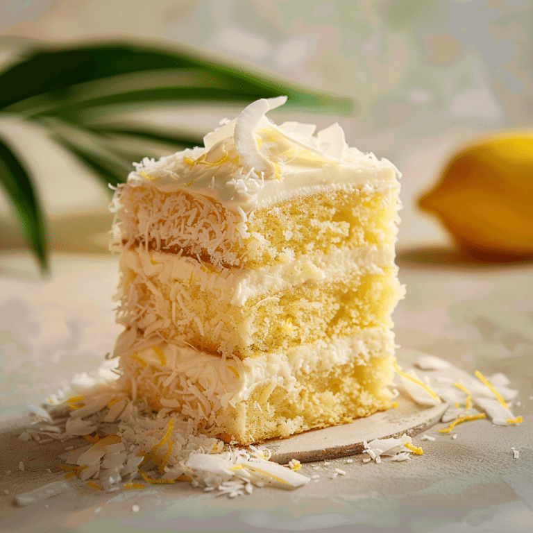 Lemon Coconut Bliss Cake: Zesty & Tropical Recipe