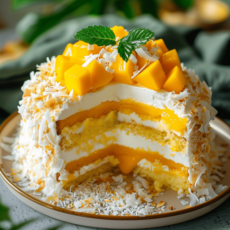 Tropical Mango Coconut Cake: Island Paradise Recipe