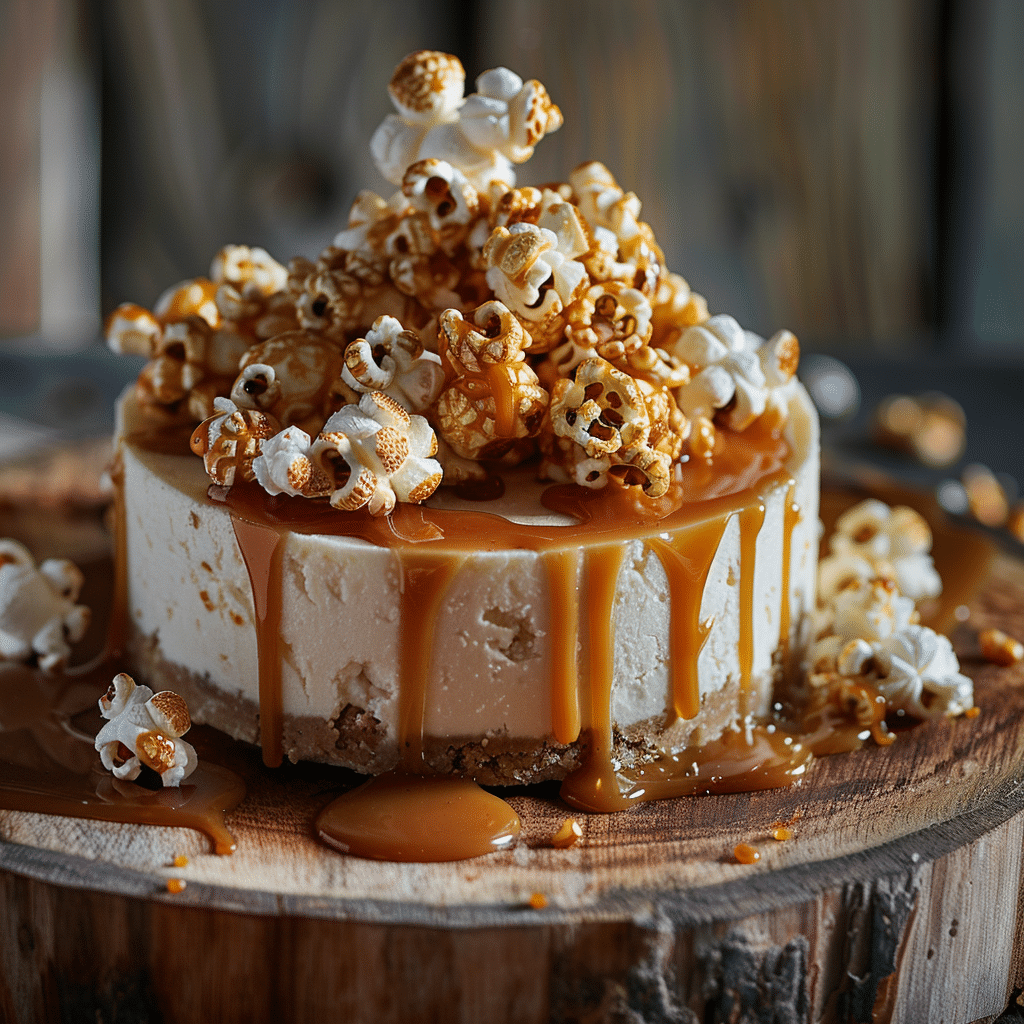 Caramel Popcorn Cheesecake 🍿 Recipe