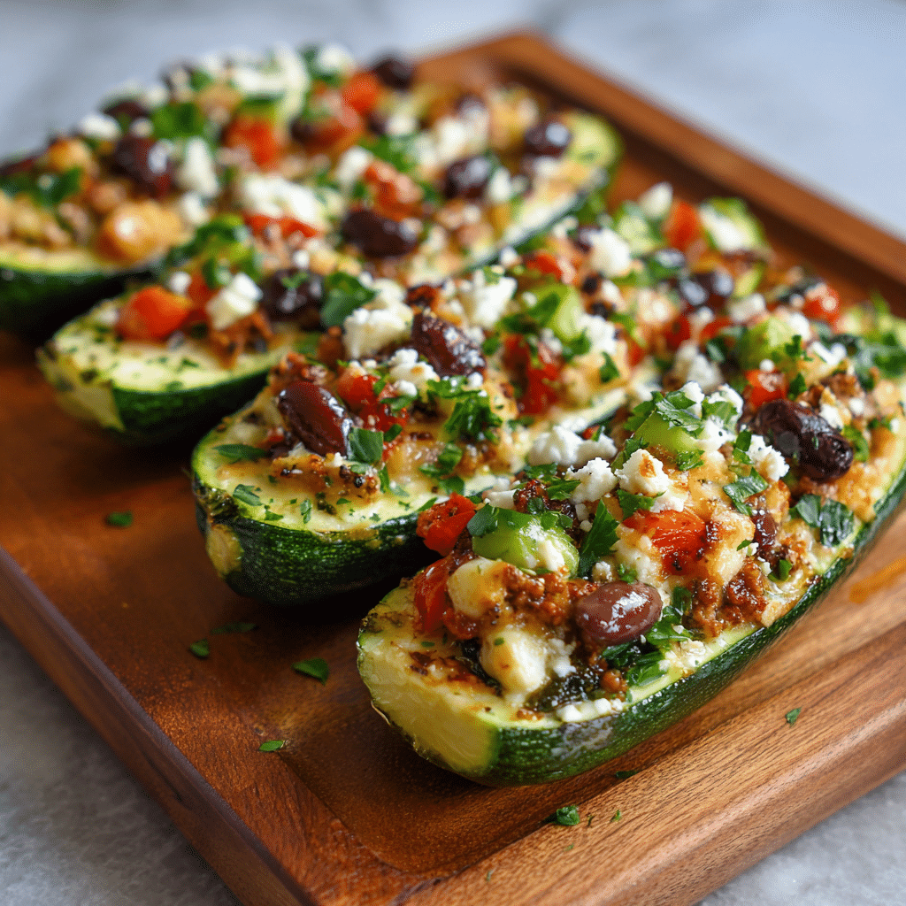 Mediterranean Stuffed Zucchini Boats Recipe - Recipe Image