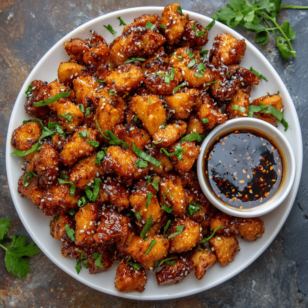Spicy Honey Garlic Chicken Bites Recipe - Recipe Image