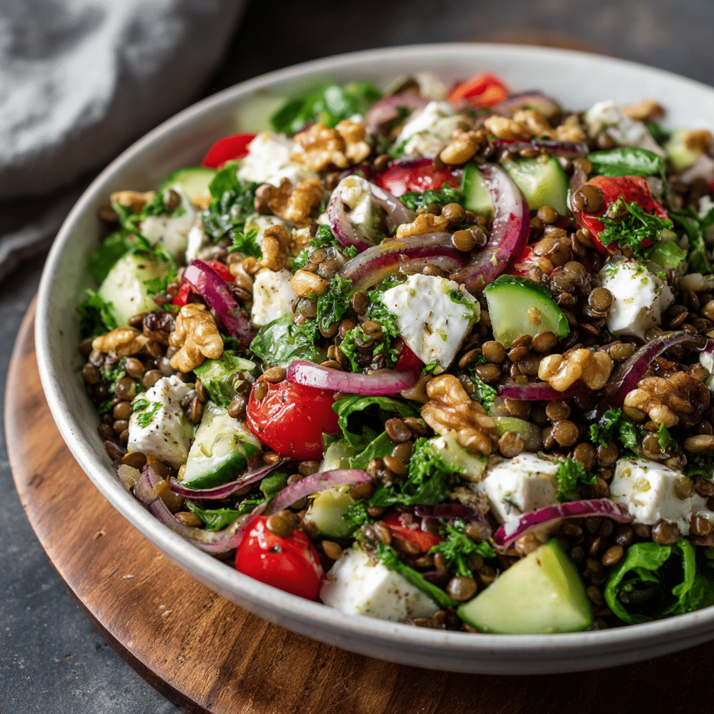 Mediterranean Lentil & Walnut Salad Recipe - Recipe Image