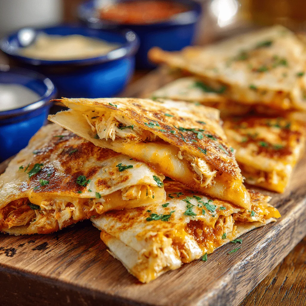 Cheesy Garlic Chicken Quesadillas Recipe - Recipe Image