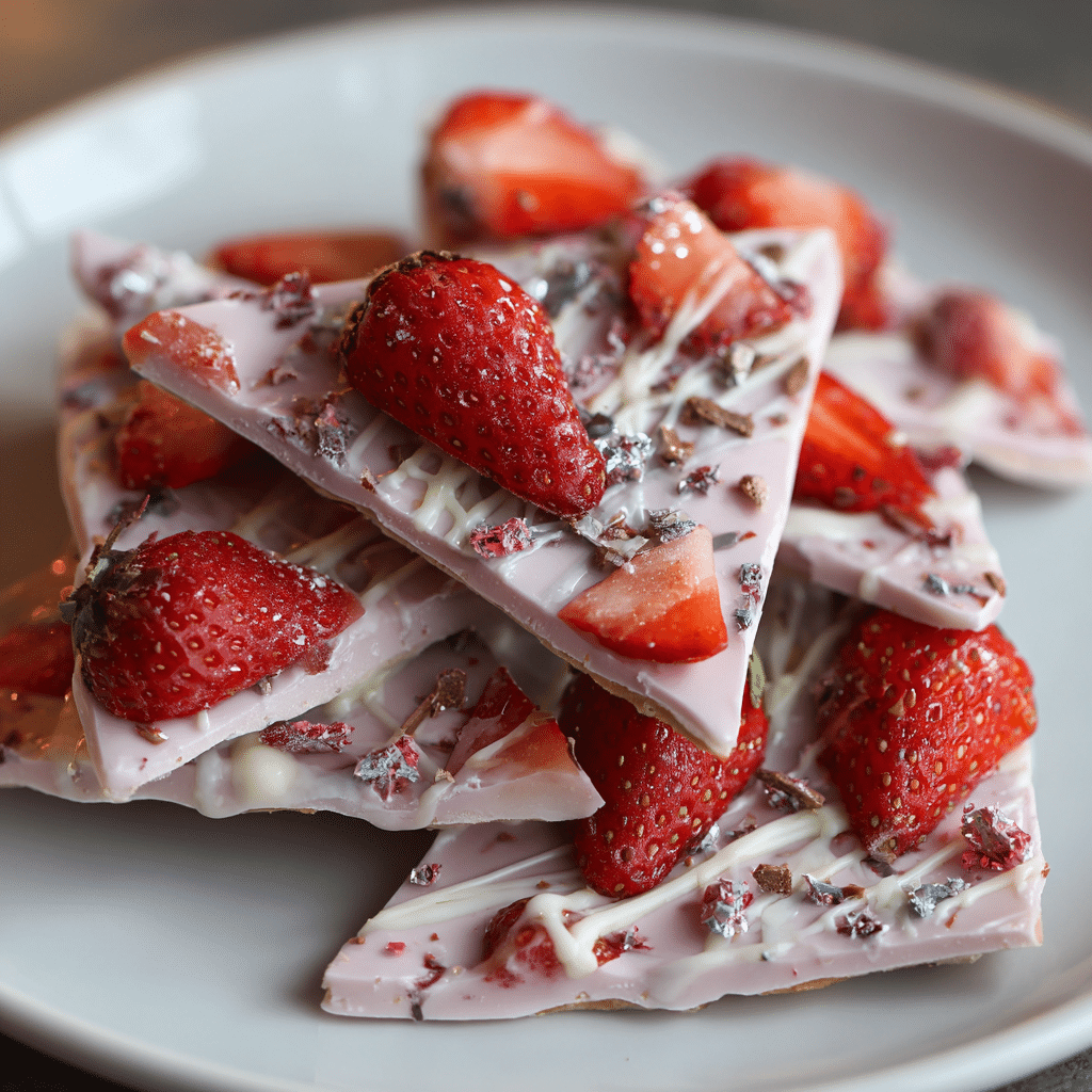 Berry Strawberry Chocolate Yogurt Bark Recipe - Recipe Image