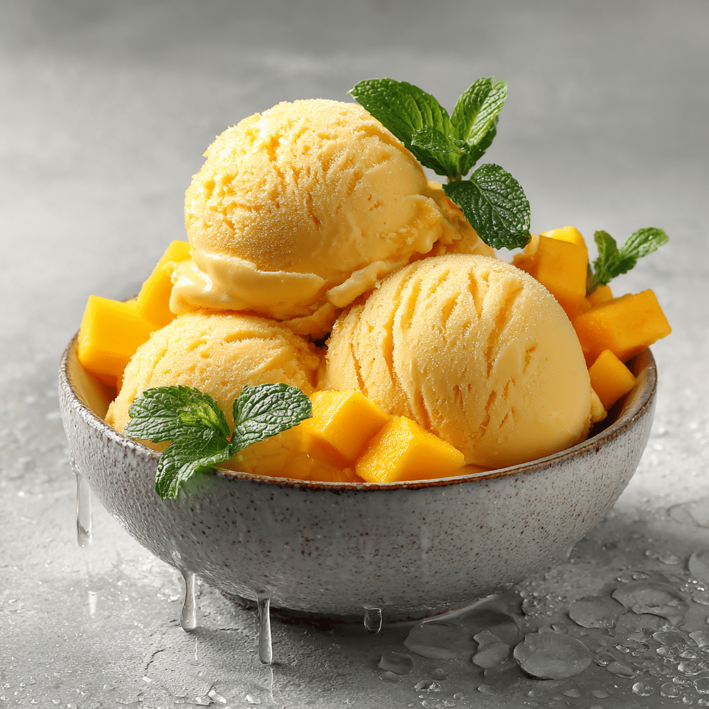 Mango Yogurt Ice Cream Recipe - Recipe Image