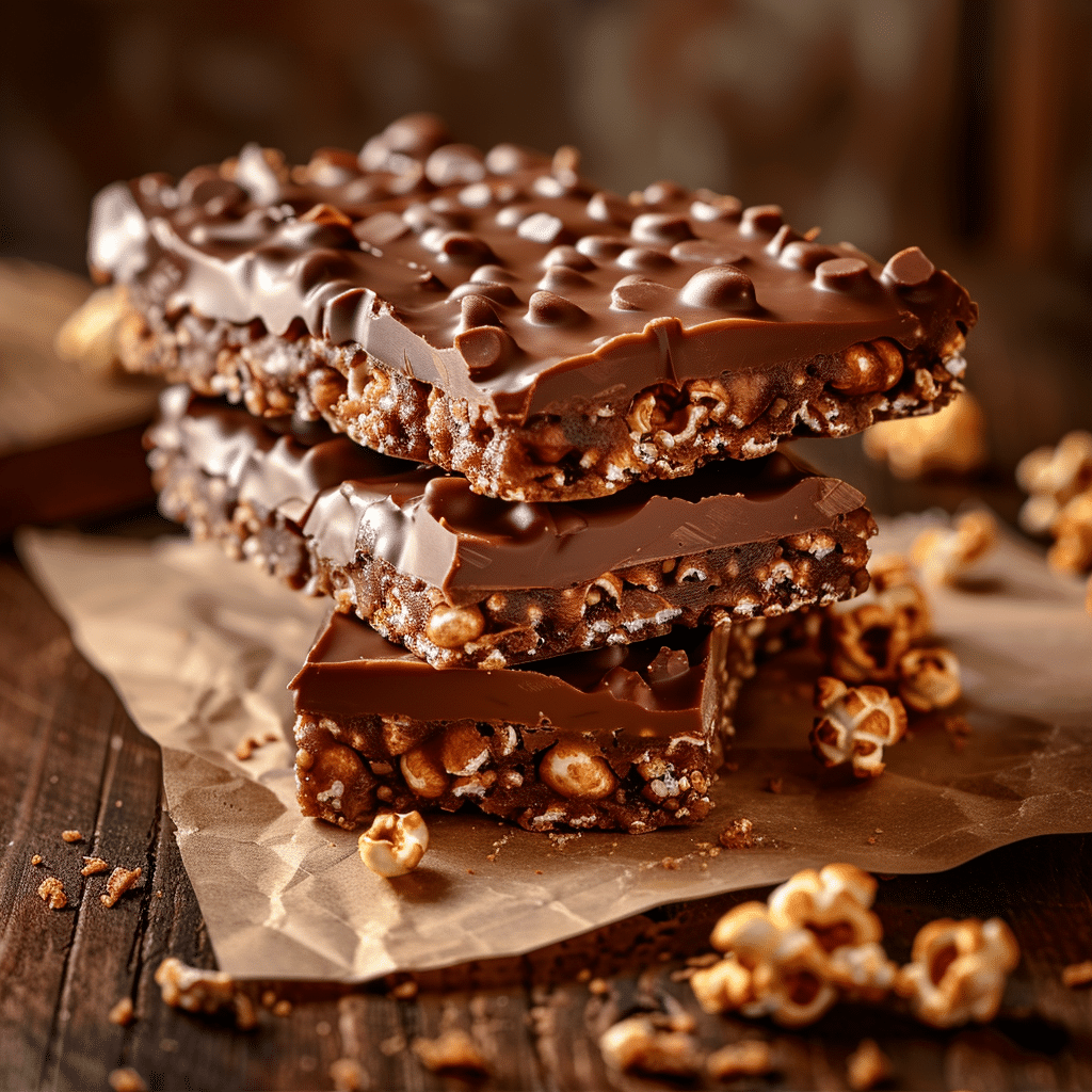 Chocolate Popcorn Bars Recipe - Recipe Image