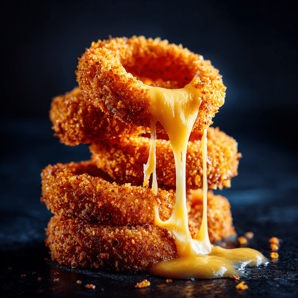 Cheesy Stuffed Onion Rings Recipe - Recipe Image