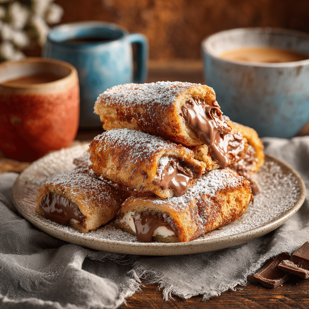 Nutella Cream French Toast Rolls Recipe - Recipe Image