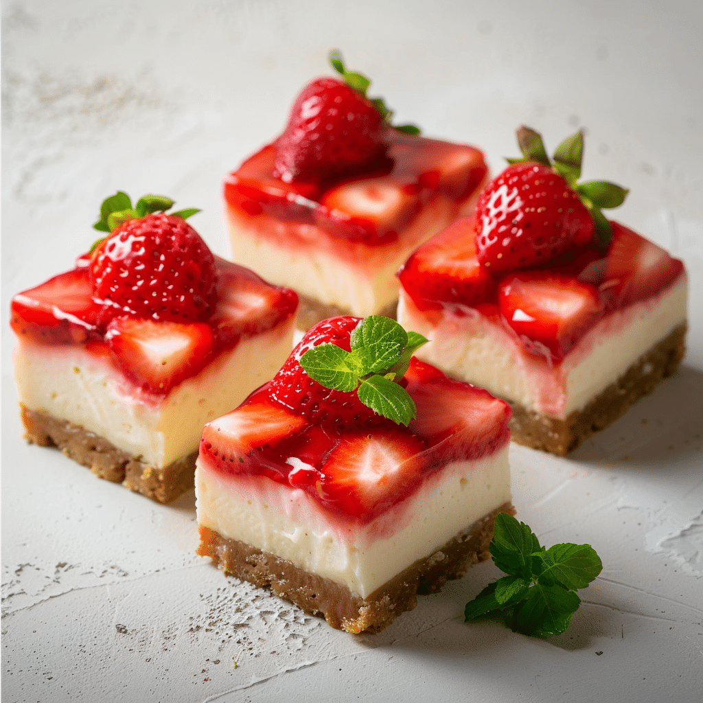 Strawberry Lemon Cheesecake Bars: Sweet & Tangy Delight Recipe - Recipe Image