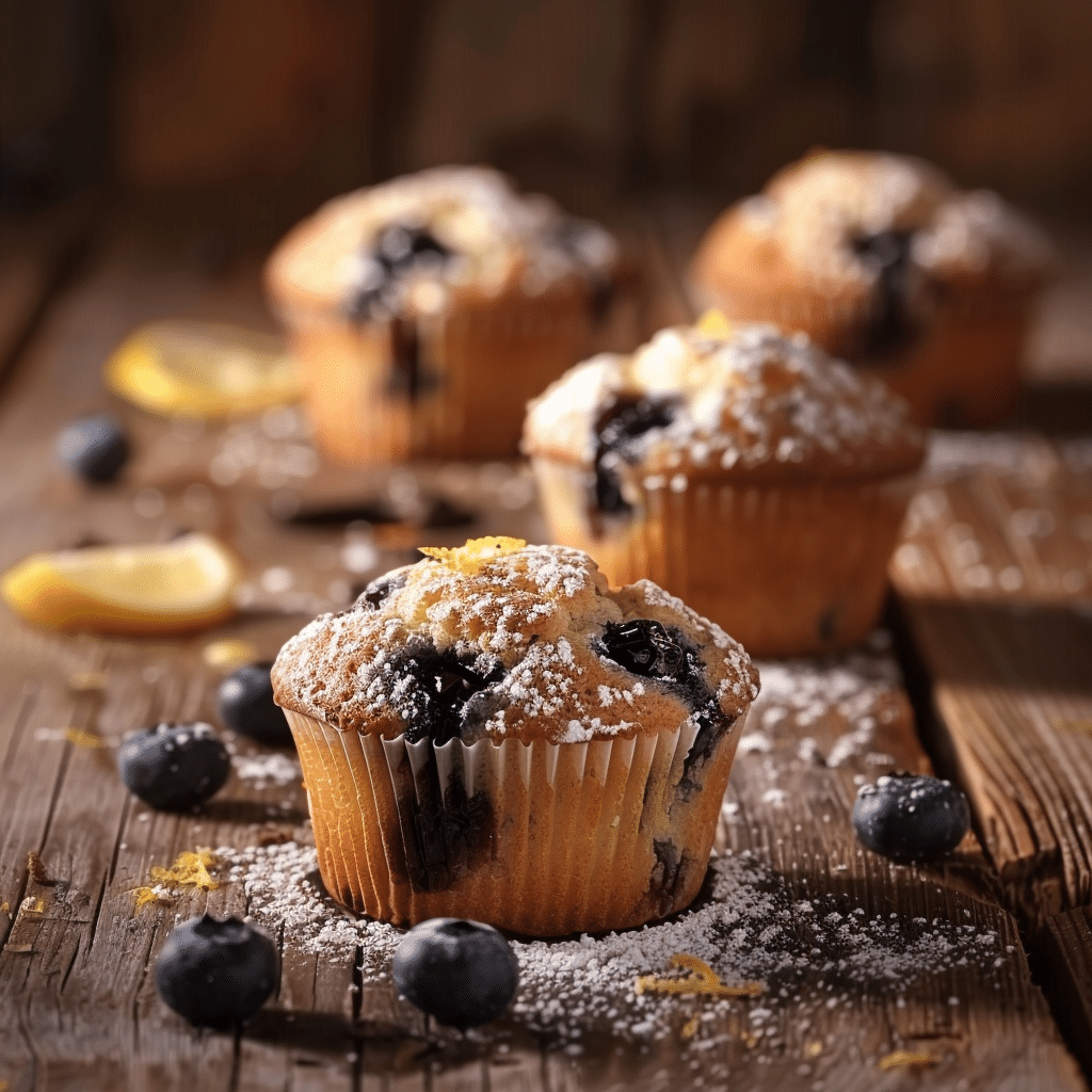 Lemon Blueberry Muffins 🍋 Recipe - Recipe Image