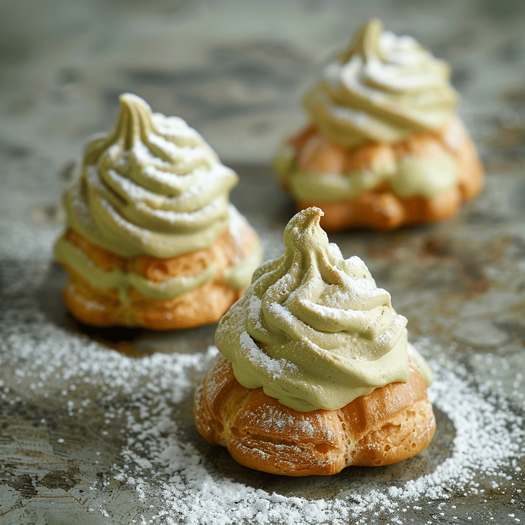 Heavenly Matcha Cream Puffs 🍵 Recipe - Recipe Image