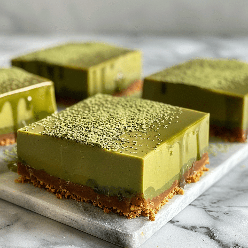 Matcha Lava Cheesecake Bars 🍵 Recipe - Recipe Image