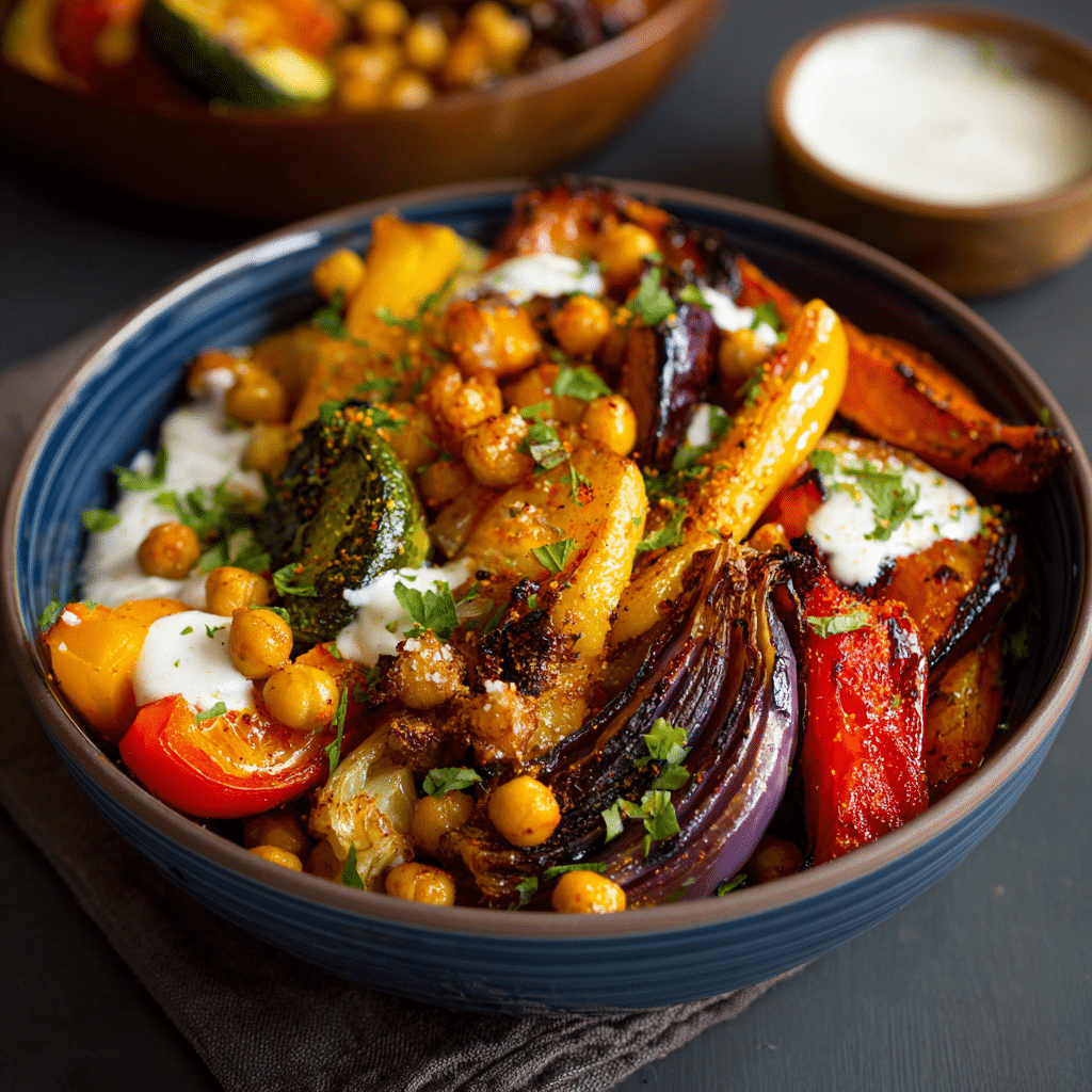 Harissa Roasted Vegetable & Chickpea Bowl Recipe - Recipe Image